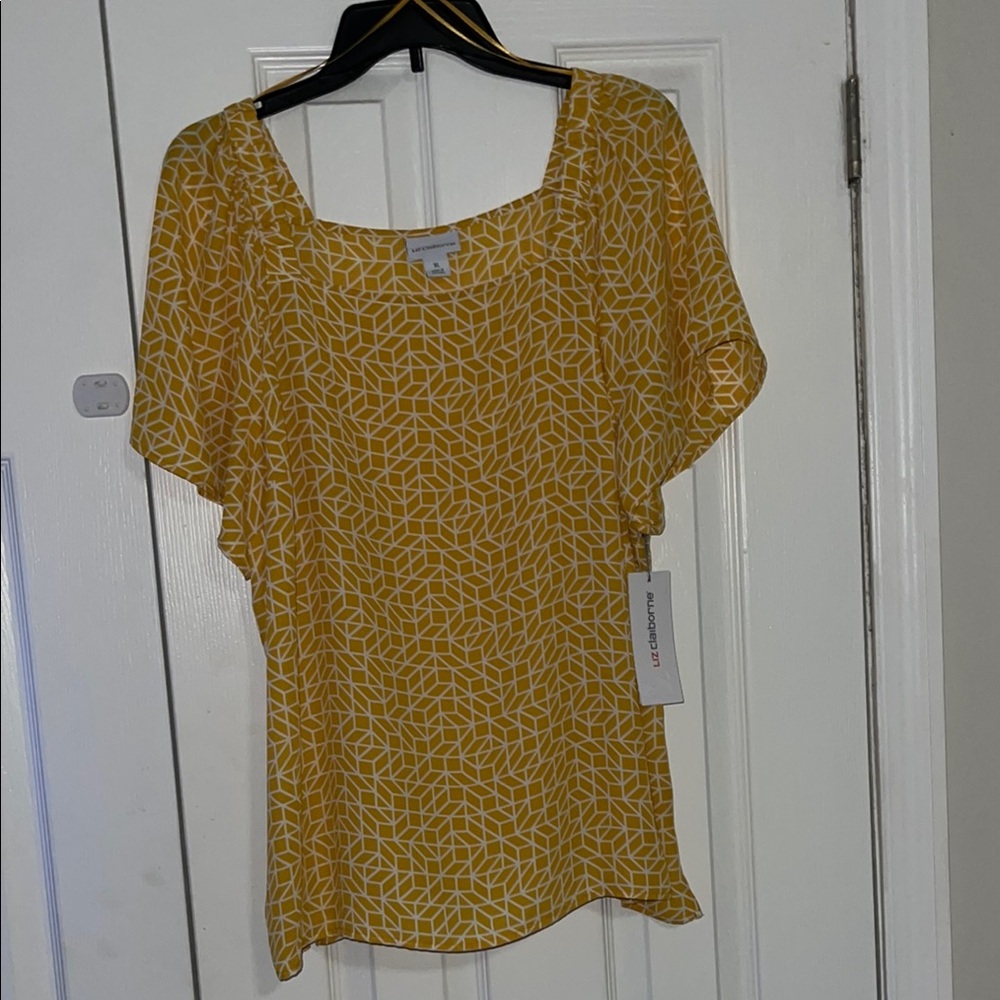 Yellow Geometric Women's Top